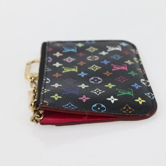 LOUIS VUITTON Multicolor Pochette Cles NM Coin Purse Black M60279 Auth 145060V - Picture 4 of 16